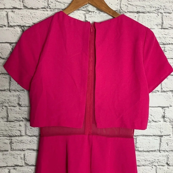 CeCe By  Cynthia Steffe Women’s Hot Pink Mesh Barbiecore Dress Size 2 Feminine - Picture 5 of 12